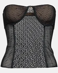 KHAITE Bustier Lori in maglia di pizzo Nero