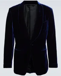 Tom Ford Blazer Shelton in velluto Blu