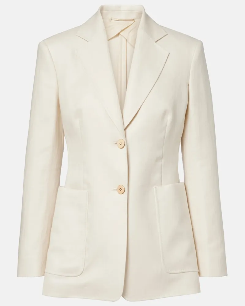 Max Mara Blazer VolontÃ  in lino Bianco