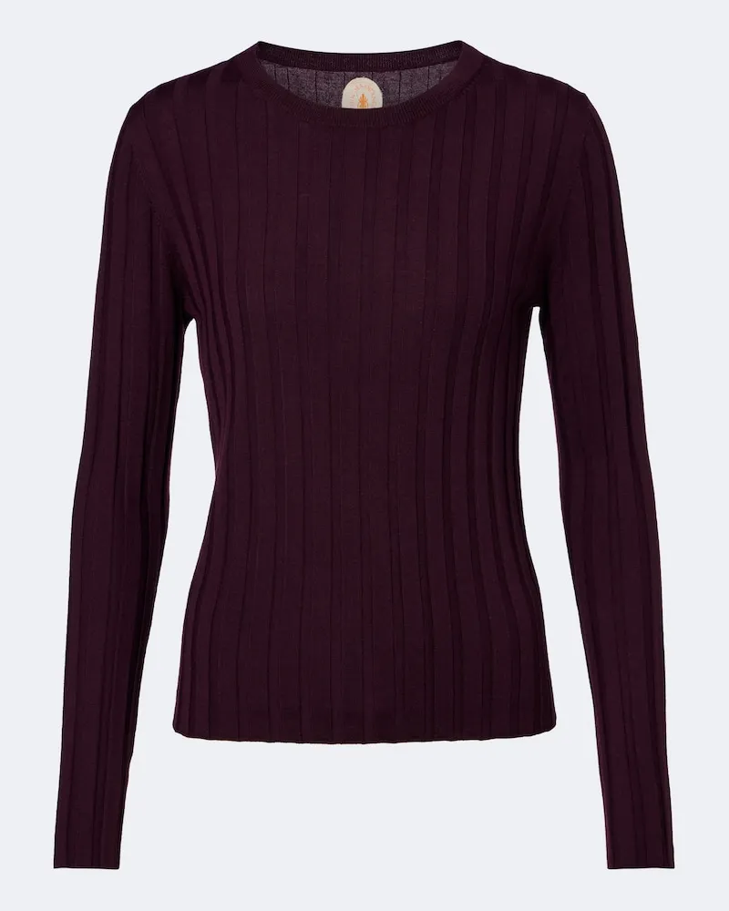 Jardin des Orangers Pullover a coste in lana vergine Viola