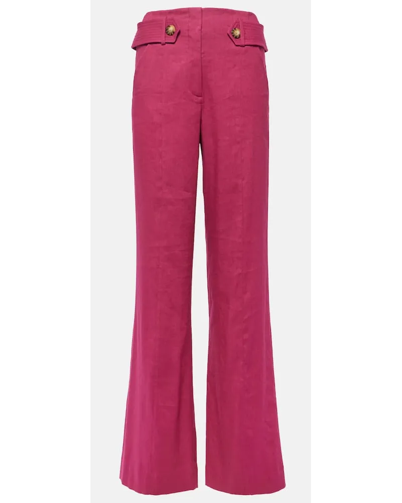 Veronica Beard Pantaloni flared Sunny in twill Rosso