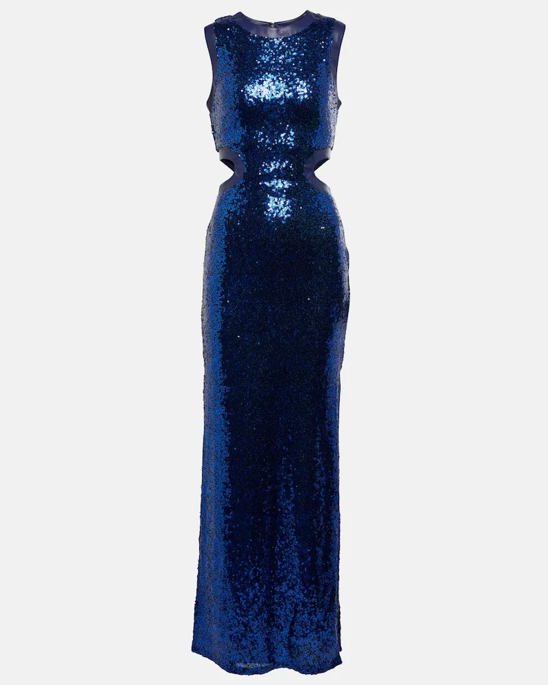 STAUD Abito lungo con pailettes Blu