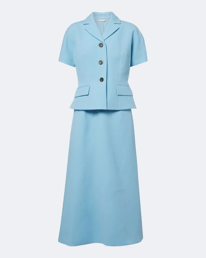 EMILIA WICKSTEAD Abito midi Alexina in crêpe di lana Blu