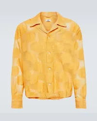 BODE Camicia Sunflower in pizzo di cotone Oro