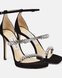 Jimmy Choo Sandali Bing 105 n suede con cristalli Nero