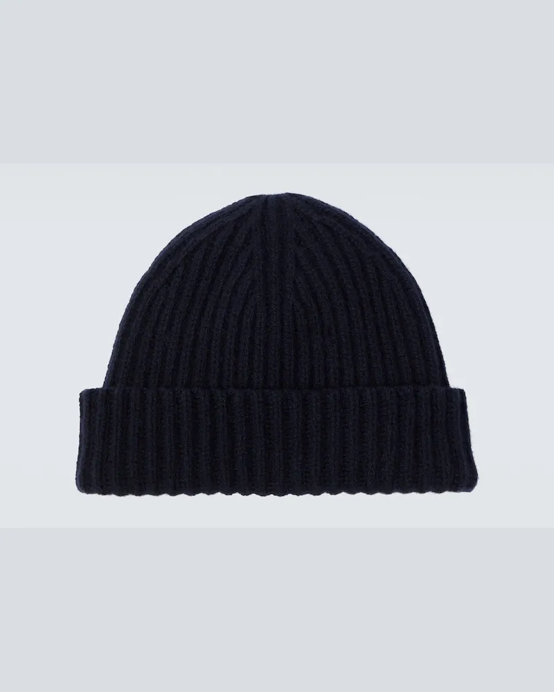 Umit Benan Berretto Murray in cashmere a coste Blu