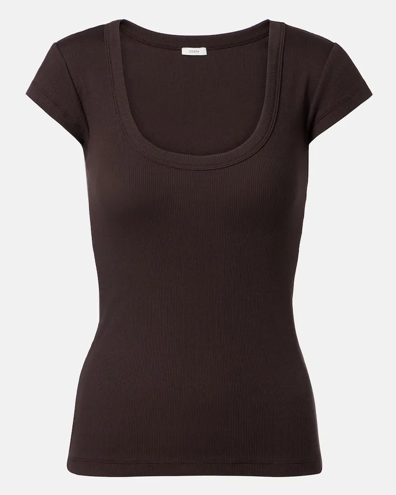 Joseph T-shirt Saba in misto cotone Marrone