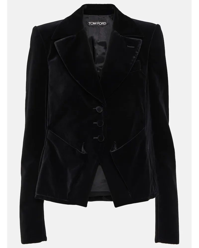 Tom Ford Blazer monopetto in cotone Nero