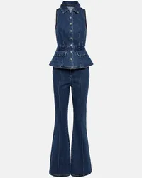 Self-Portrait Jumpsuit di jeans Blu