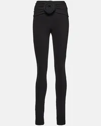 Magda Butrym Leggings in jersey con applicazione floreale Nero