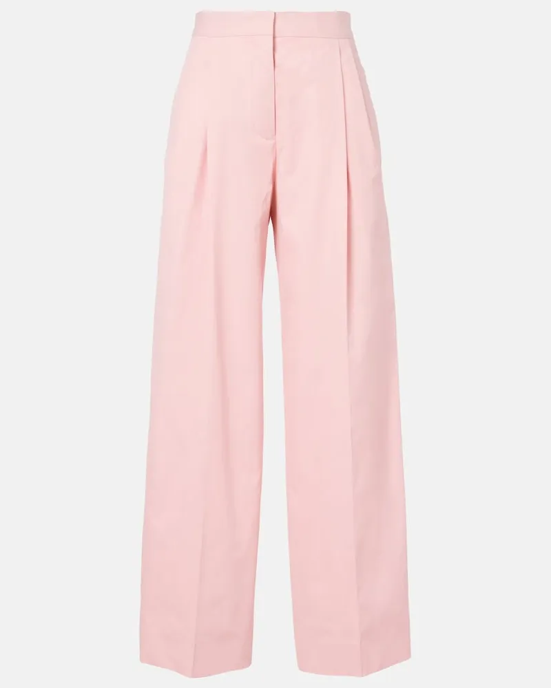 Jil Sander Pantaloni a gamba larga in cotone plissé Rosa