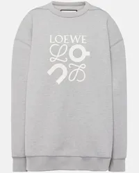 Loewe x On - Felpa in jersey con cappuccio Grigio