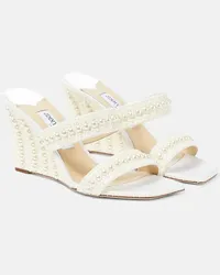 Jimmy Choo Bridal - Sandali Sacoria 85 con zeppa Bianco