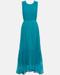 Ulla Johnson Abito midi Sarai in chiffon di seta Verde