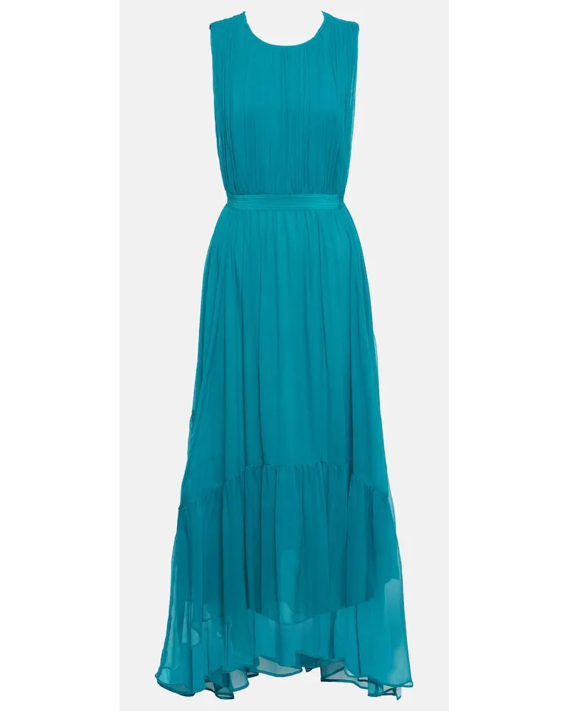Ulla Johnson Abito midi Sarai in chiffon di seta Verde