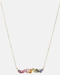 Suzanne Kalan Collana Frenesia Rainbow in oro 14kt con diamanti Multicolore