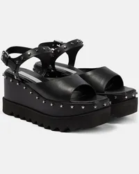 Stella McCartney Sandali Elyse con platform e borchie Nero