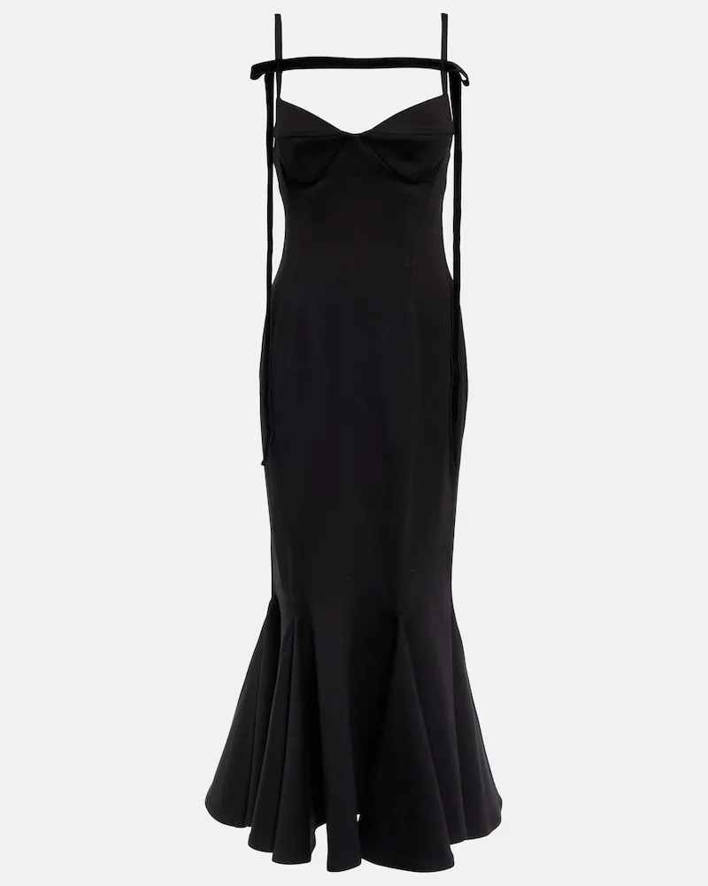 ATTICO Abito midi Beath in jersey Nero