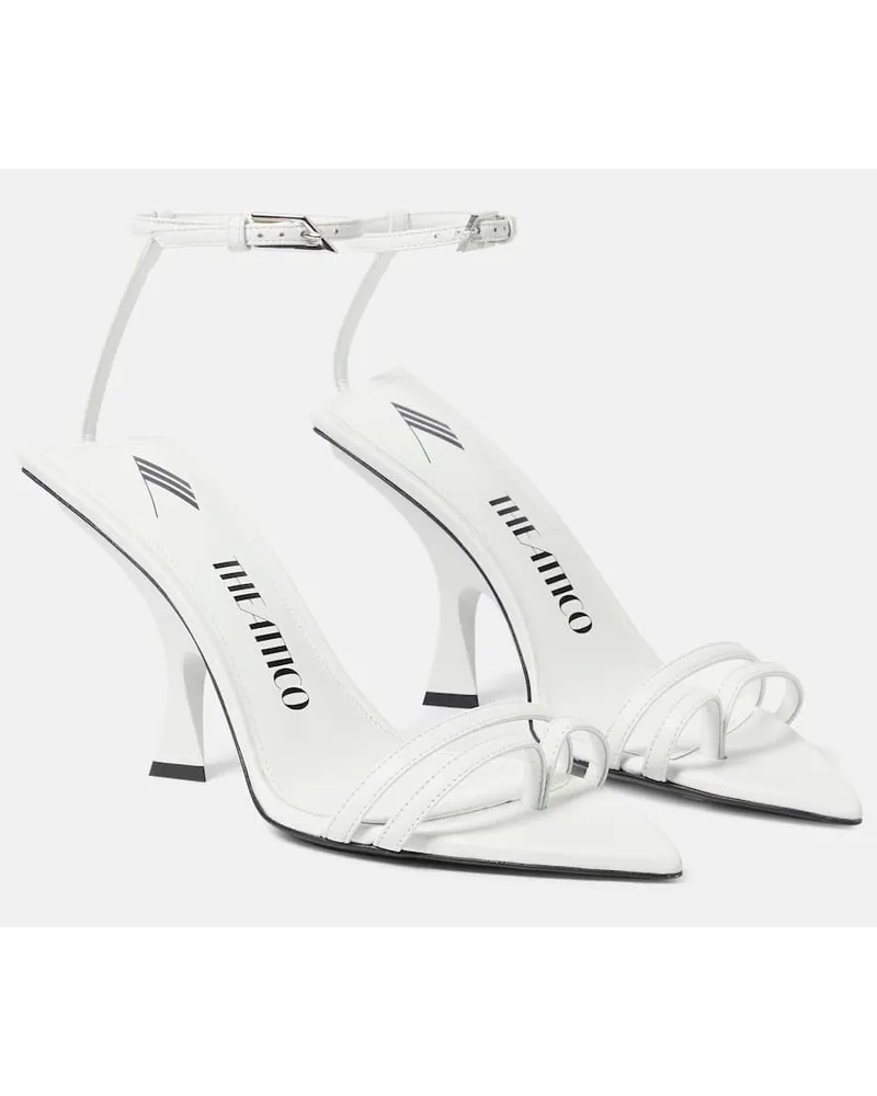 ATTICO Sandali Ester 95 in pelle con cristalli Bianco