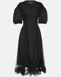 Simone Rocha Abito midi in cotone Nero