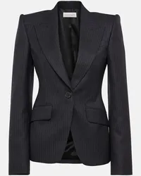 Alexander McQueen Blazer gessato in lana Nero