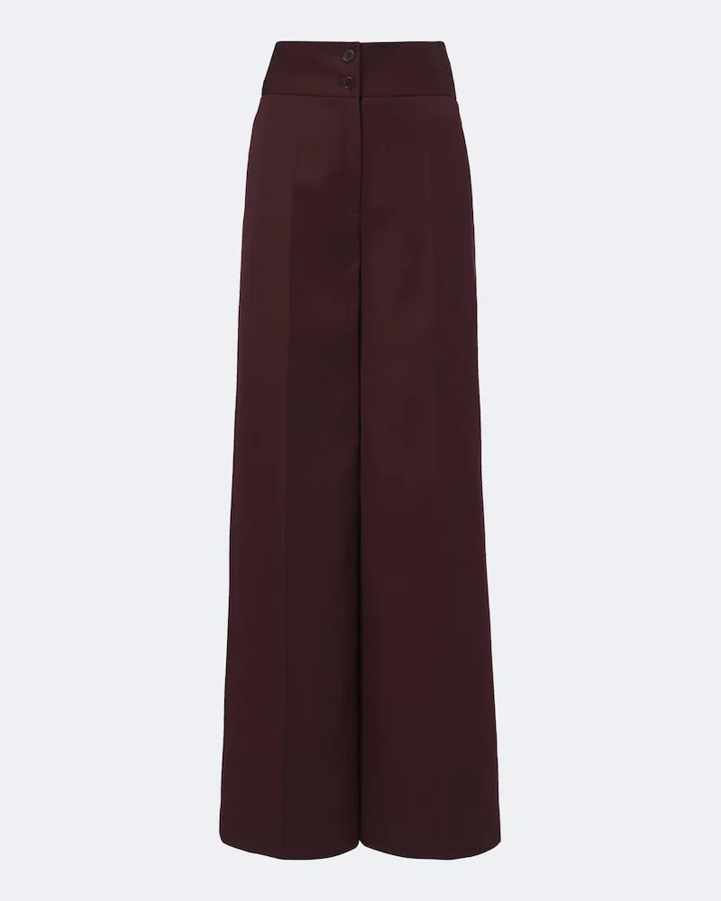 Altuzarra Pantaloni a gamba larga Rudy in lana vergine Borgogna