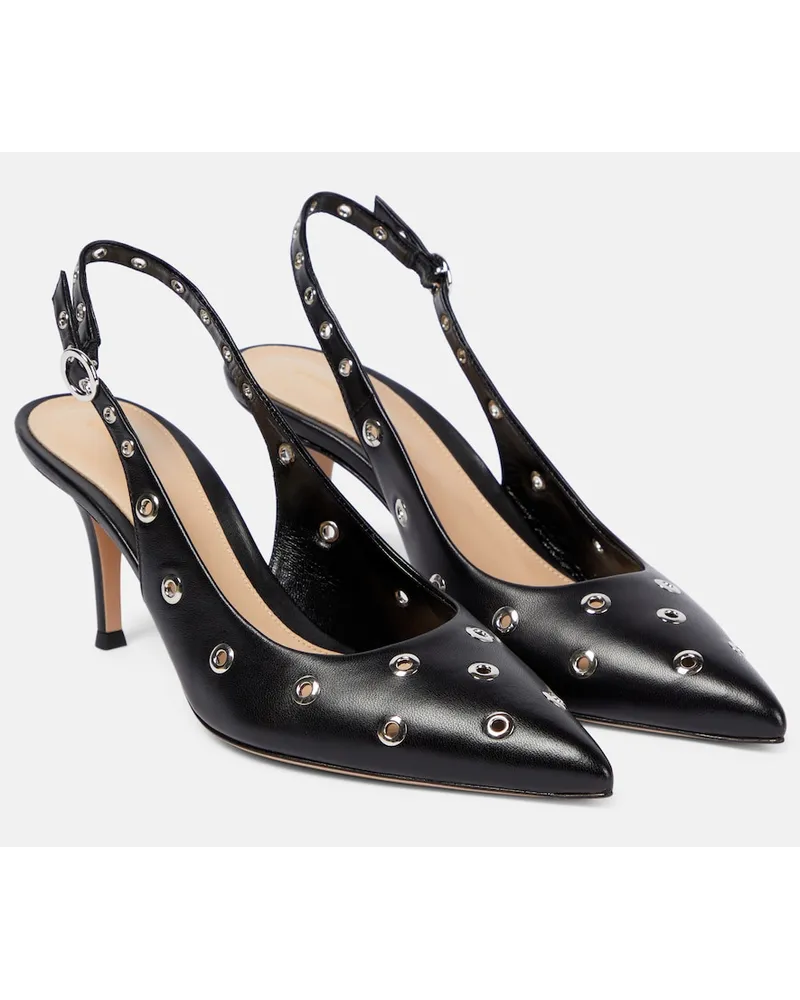 Gianvito Rossi Pumps slingback Lydia in pelle con borchie Nero