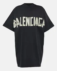 Balenciaga T-shirt Double Front in jersey di cotone Nero