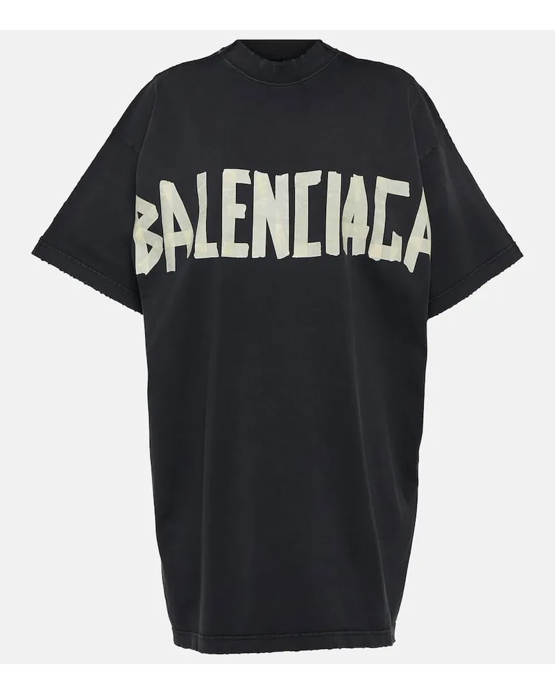 Balenciaga T-shirt Double Front in jersey di cotone Nero