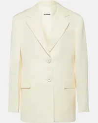 Jil Sander Blazer oversize in misto seta Bianco