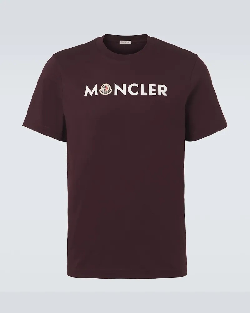 Moncler T-shirt in jersey di cotone Borgogna