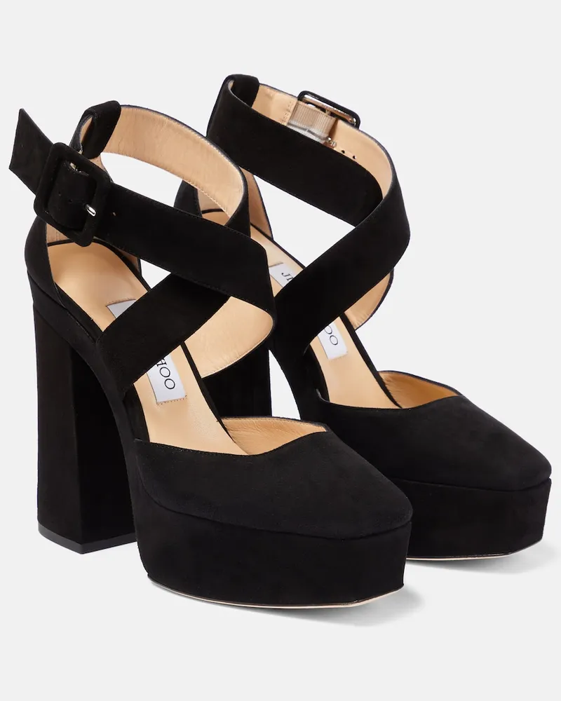 Jimmy Choo Pumps Gian 140 in pelle con plateau Nero