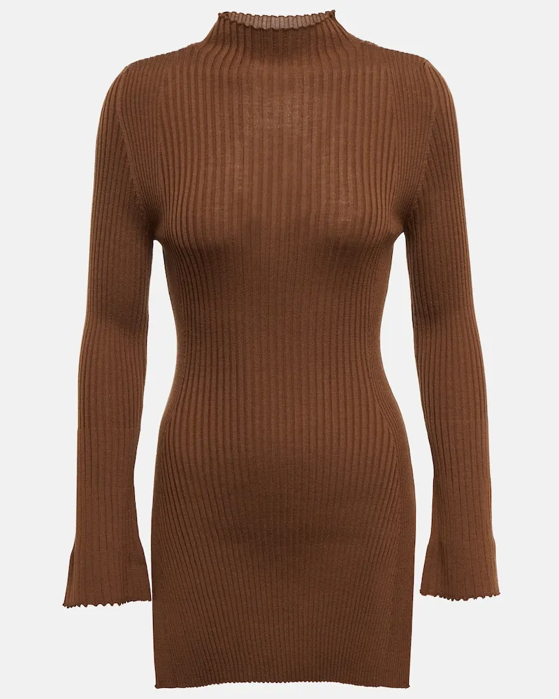 Wolford Pullover in lana a coste Marrone
