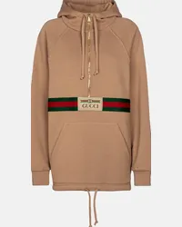 Gucci Felpa in cotone con cappuccio Beige