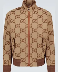 Gucci Giacca in canvas GG Marrone