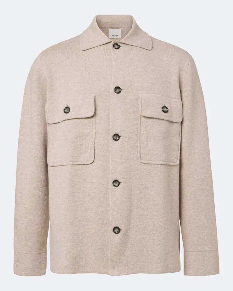ALLUDE Cardigan in maglia di lana e cashmere Beige