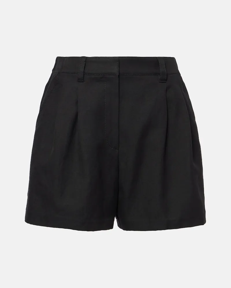 Brunello Cucinelli Shorts in cotone e lino Nero