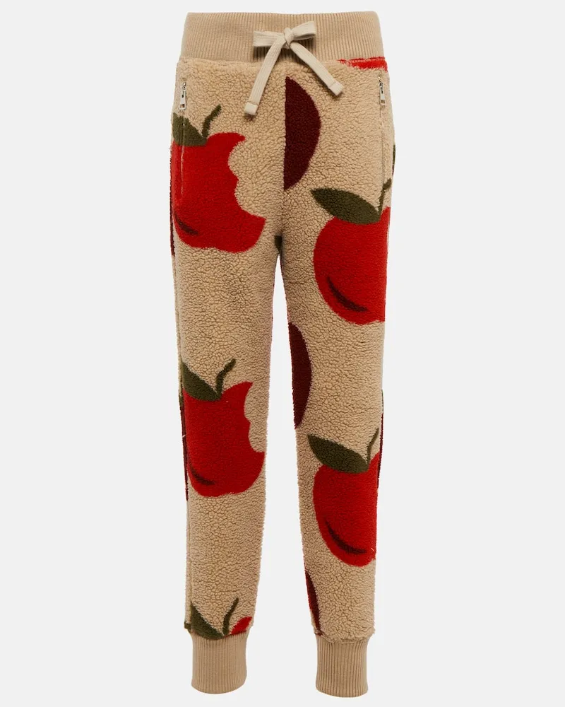 J.W.Anderson Pantaloni sportivi in pile con stampa Multicolore