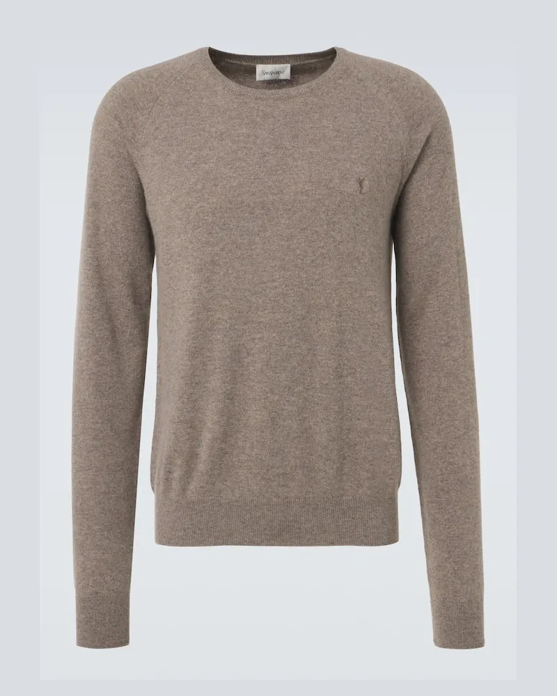 Saint Laurent Pullover Cassandre in cashmere Beige