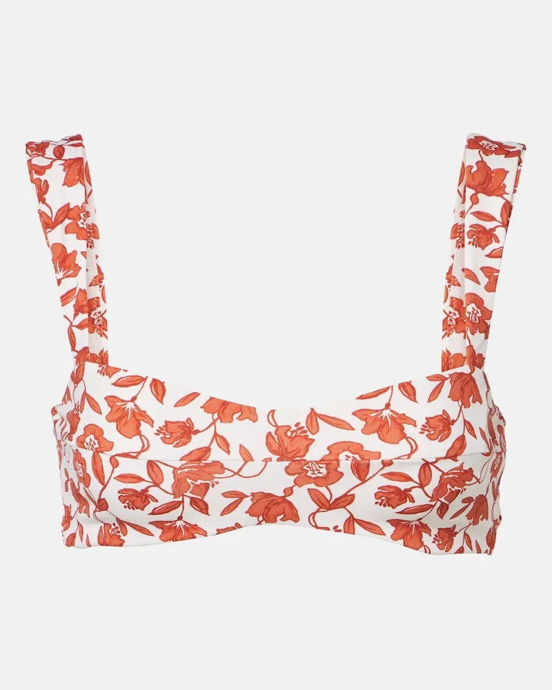 SIR Top bikini Chloe con stampa floreale Bianco