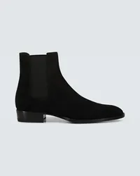 Saint Laurent Stivaletti Wyatt in suede Nero