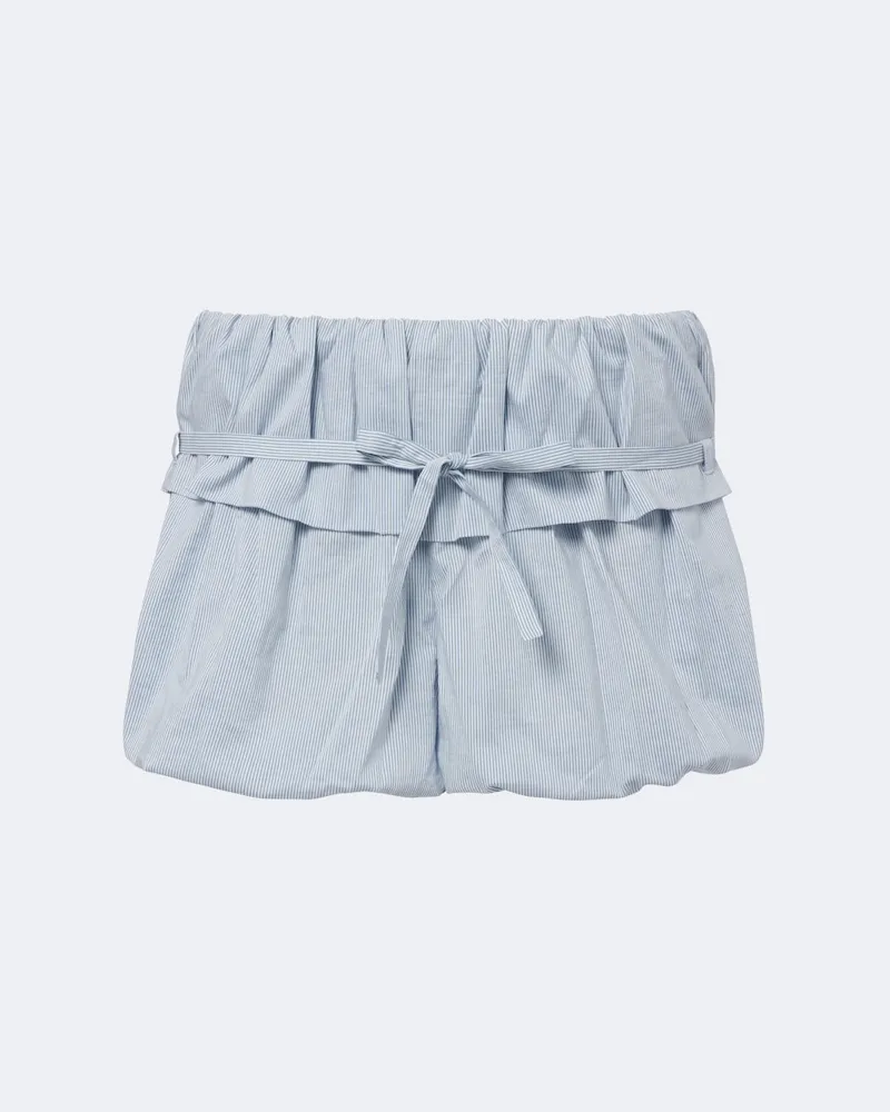 Magda Butrym Shorts in cotone e seta a righe Blu