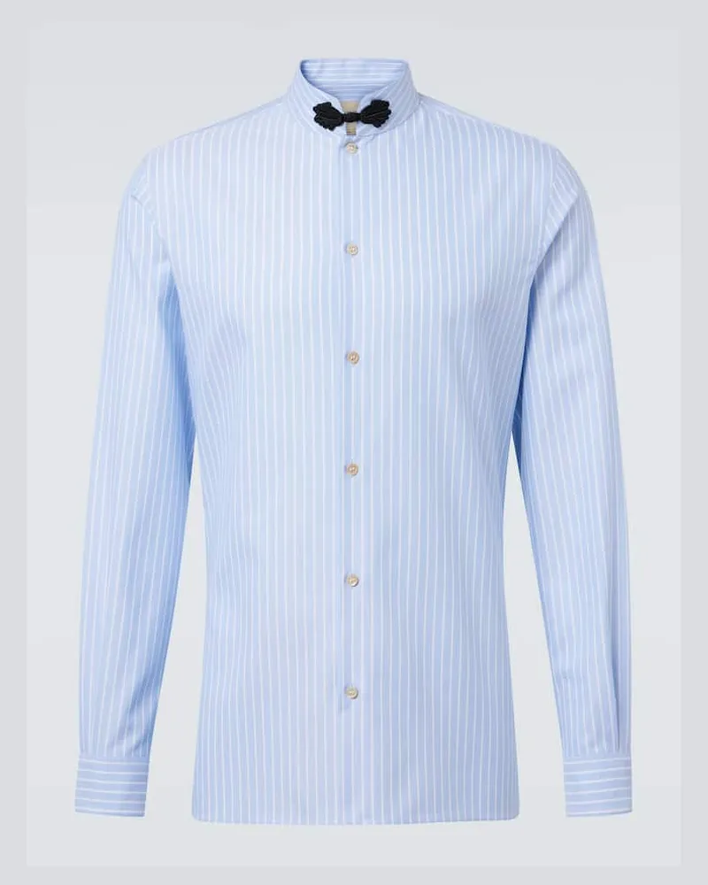 Valentino Garavani Camicia in cotone a righe Blu
