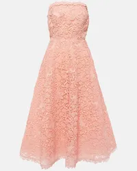 Carolina Herrera New York Abito midi in pizzo guipure Rosa