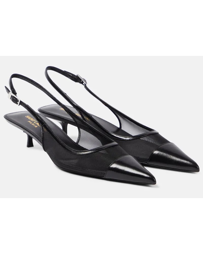 Saint Laurent Pumps slingback Oxalis 30 con pelle Nero