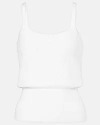 J.W.Anderson Camisole in cashmere e cotone pointelle Bianco