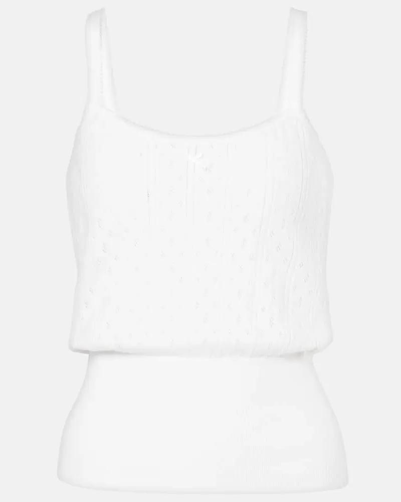 J.W.Anderson Camisole in cashmere e cotone pointelle Bianco