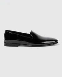 Manolo Blahnik Mocassini Mario in vernice Nero