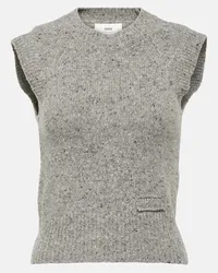 AMI Paris Gilet Ami in misto lana Grigio