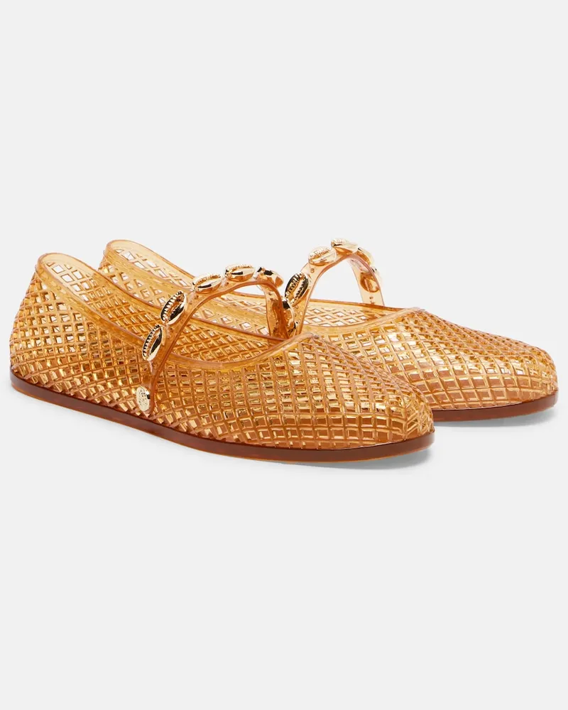 Ancient Greek Sandals Ballerine Iro in rete Marrone